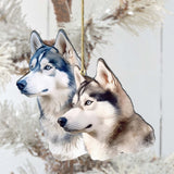 Adornos de madera de husky de Alaska con espíritu de G.Debrekht - Decoración navideña con temática de vida silvestre - 8710115-1