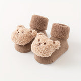 3 pares de calcetines de invierno ultrasuaves con adorables diseños de osos: cómodos, antideslizantes y cálidos para bebés y niñas. ¡Un conjunto perfecto para niños pequeños!