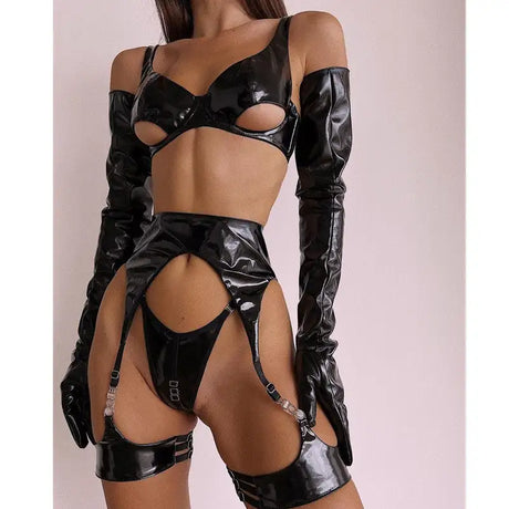 Lingerie Leather Patent Leather Seductive Set - Lootquake