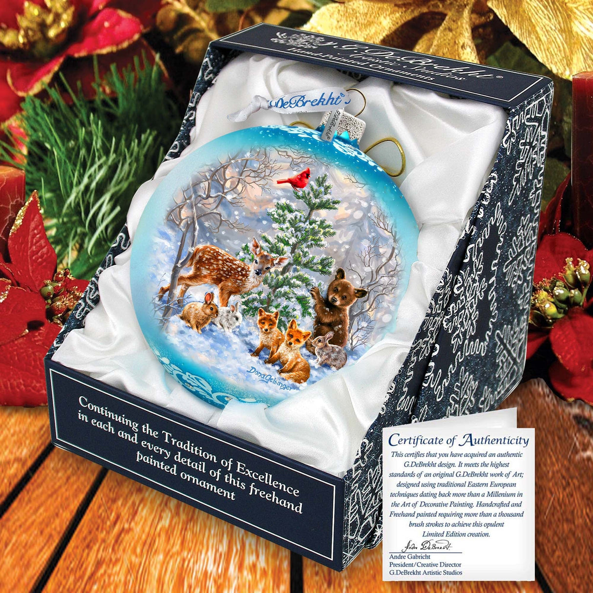 Adorno de cristal grande "Forest Friends" de D. Gelsinger - Decoración navideña - 73949