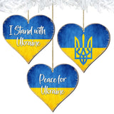 Solidarity with Ukraine Wooden Ornaments Set of 6 - International Decor - 8187120-S3