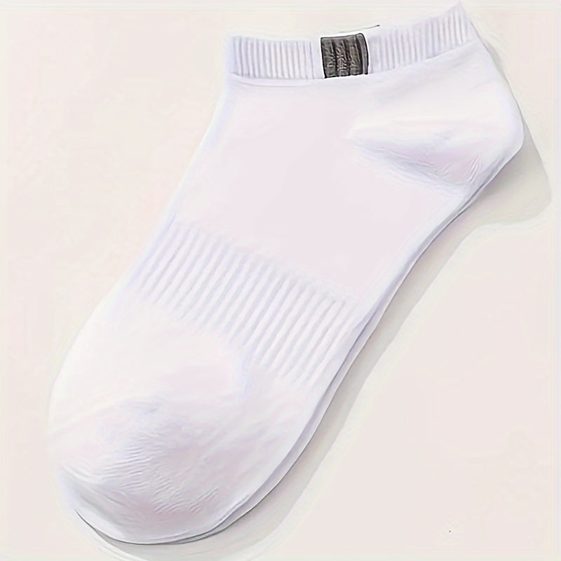 5 pares de calcetines unisex con letras estampadas, elegantes y transpirables, de corte bajo, para mujer.