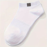 5 pares de calcetines unisex con letras estampadas, elegantes y transpirables, de corte bajo, para mujer.
