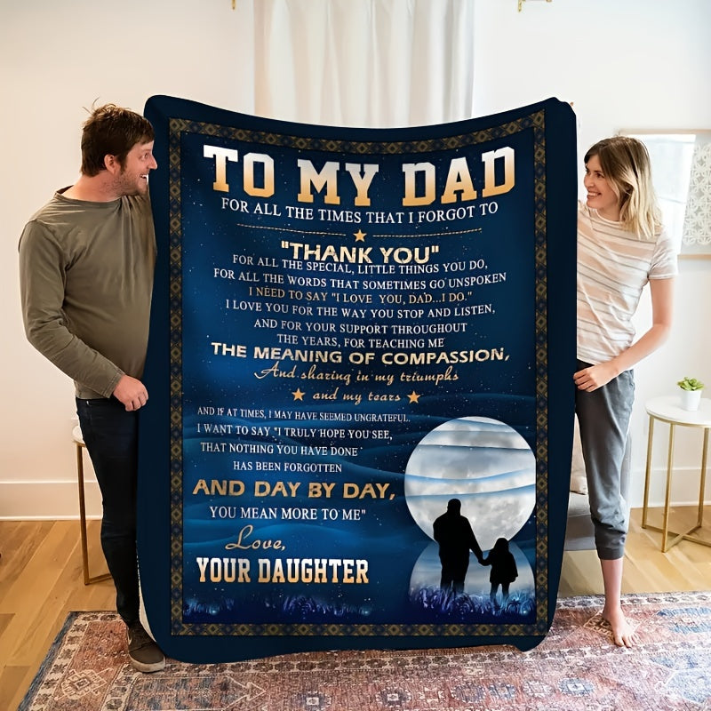 Manta polar acogedora para papá: un emotivo regalo para el Día del Padre. Manta de franela suave y cálida para todas las estaciones, perfecta para usar en interiores y exteriores.