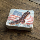 Juego de 4 posavasos de corcho de madera con diseño de águila americana de Nature Wonders - Decoración patriótica americana - 95221C-S4