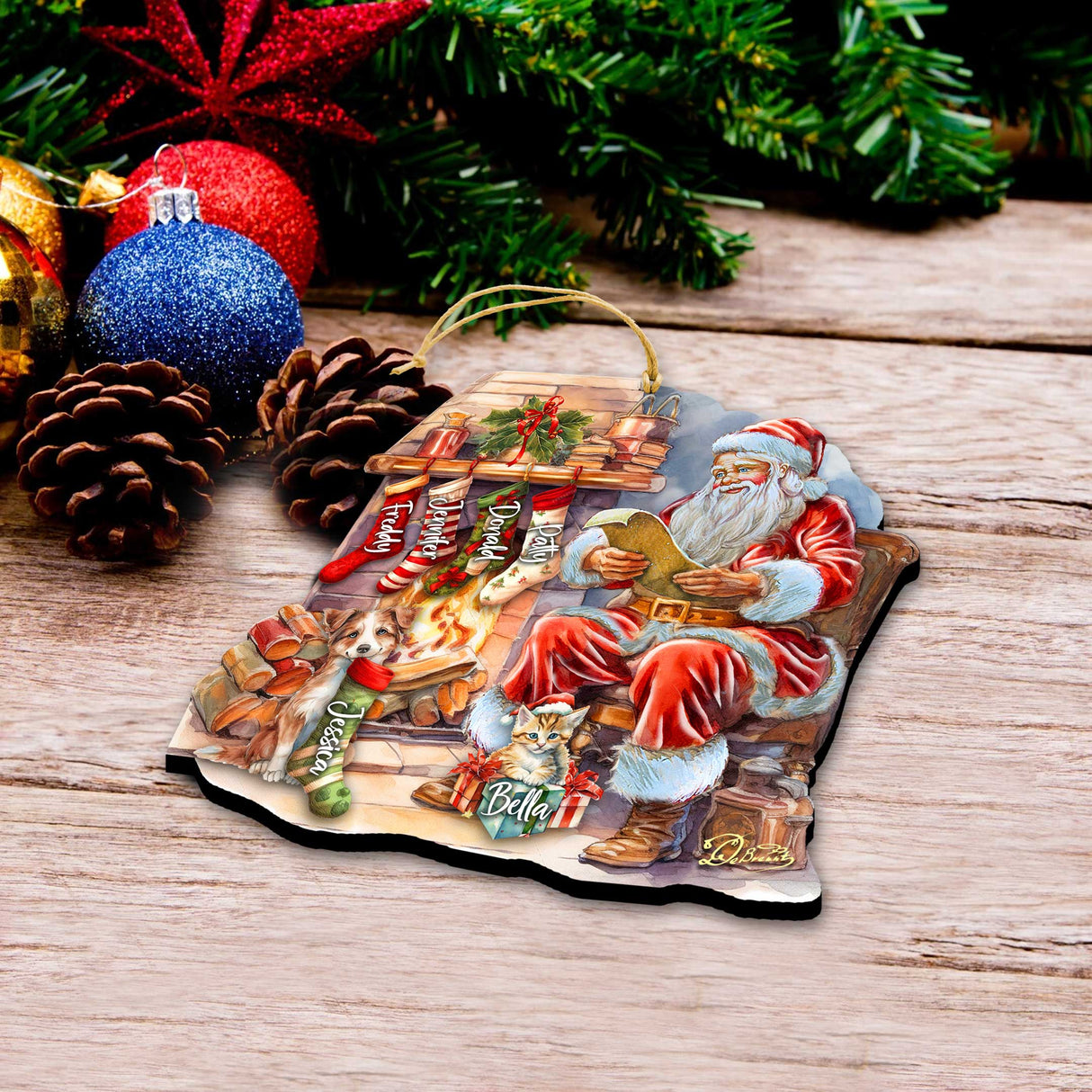 Personalized Santa's List Christmas Ornaments - Family Member Names Wooden Ornaments by G. Debrekht - Christmas Decor - 8652756P