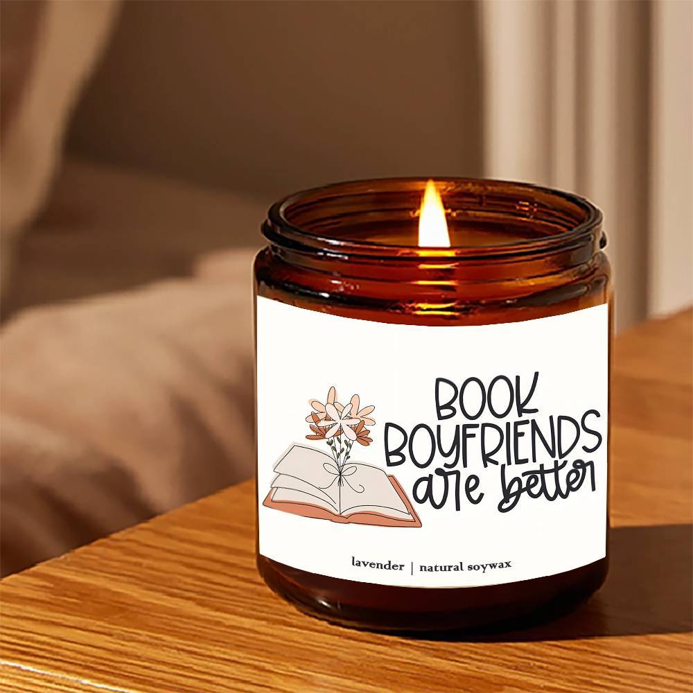 Sweet Book Lover Gift For Bookworm Bestfriend Her Him Gf Bf Girl Boy Women Man Gag Fun Cool Trendy Stuff Birthday Christmas Thanksgiving Anniversary Graduation Idea 2024 Unique Ornament Decor Lavender Scented Candle Small Box