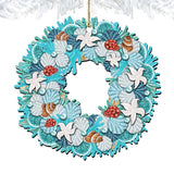 Coastal Wreath Wooden Ornaments by G. DeBrekht - Coastal Holiday Decor - 8185306