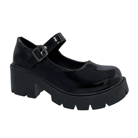 UOQAPRE Mary Jane Shoes for Women Chunky Heel Oxford Dress Shoes Womens Gothic Shoes School Uniform Pumps Shoes for Girl - Lootquake