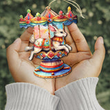 Carousel Bunny Wooden Ornaments by G. Debrekht - Christmas Decor - 8100195-1