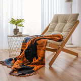 1 couverture d'Halloween à franges, 100 % coton, légère, idéale pour un canapé, un lit ou une chaise.