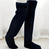 Calcetines afelpados hasta el muslo para parejas: medias de punto cálidas y duraderas por encima de la rodilla, de fácil cuidado.