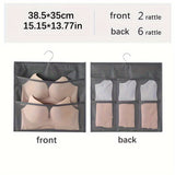 Sac de rangement pour sous-vêtements double face - Solution de rangement polyvalente pour lingerie et chaussettes, design compact et adapté aux voyages, avec fonction d'accrochage facile