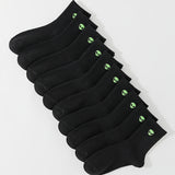 10 pares de calcetines acanalados con estampado de extraterrestre, cómodos y suaves, de tubo medio, medias y calcetería para mujer