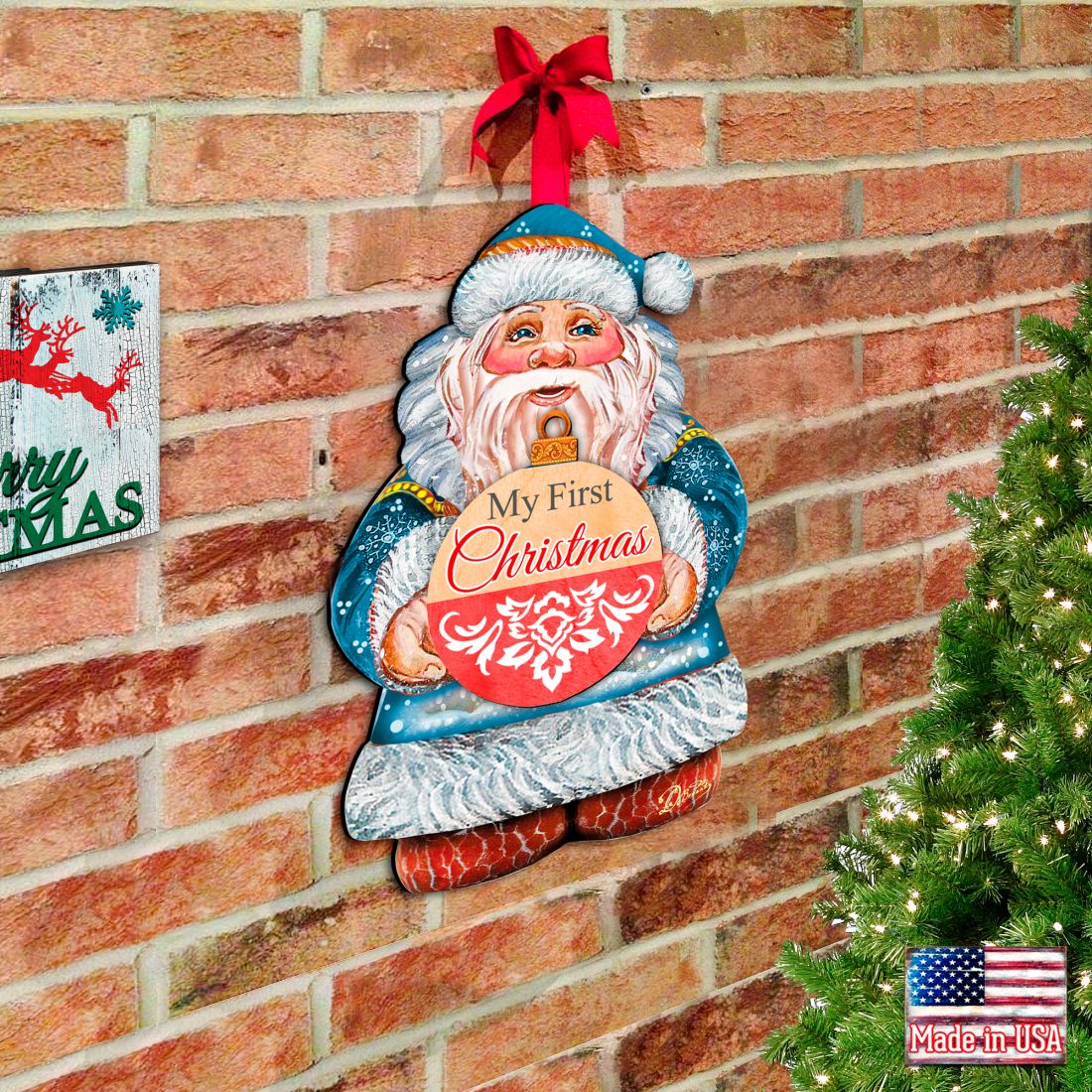 My First Christmas Door Decor by G. DeBrekht - Christmas Santa Snowman Decor - 8117810H-MFC
