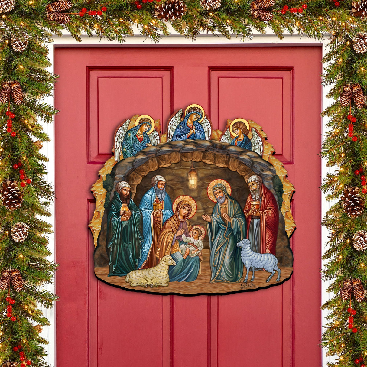 Orthodox Nativity Scene Holiday Door Decor by G. Debrekht - Nativity Holiday Decor - 8652762H