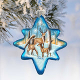 Reindeer North Star Glass Ornament by G. DeBrekht - Wildlife Holiday Decor - 755-080
