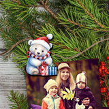 Christmas Teddy Bear Decorative Wooden Clip-on Ornaments of 6 by G. Debrekht - Christmas Decor - 8090011C-S6