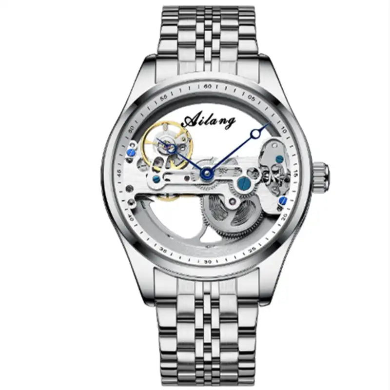 Automatic Mechanical Watch Creative Hollow Male Watch Generation Silicone Band Watch - Lootquake