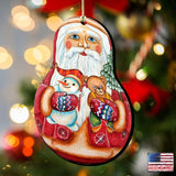 Santa Doll Christmas Wooden Ornaments by G. DeBrekht - Christmas Santa Snowman Decor - 8115011