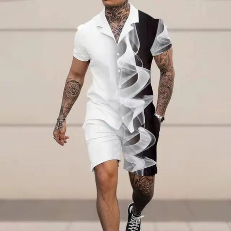 Fashion 3D Digital Printing Hawaiian Vacation Shirt Shorts - Lootquake