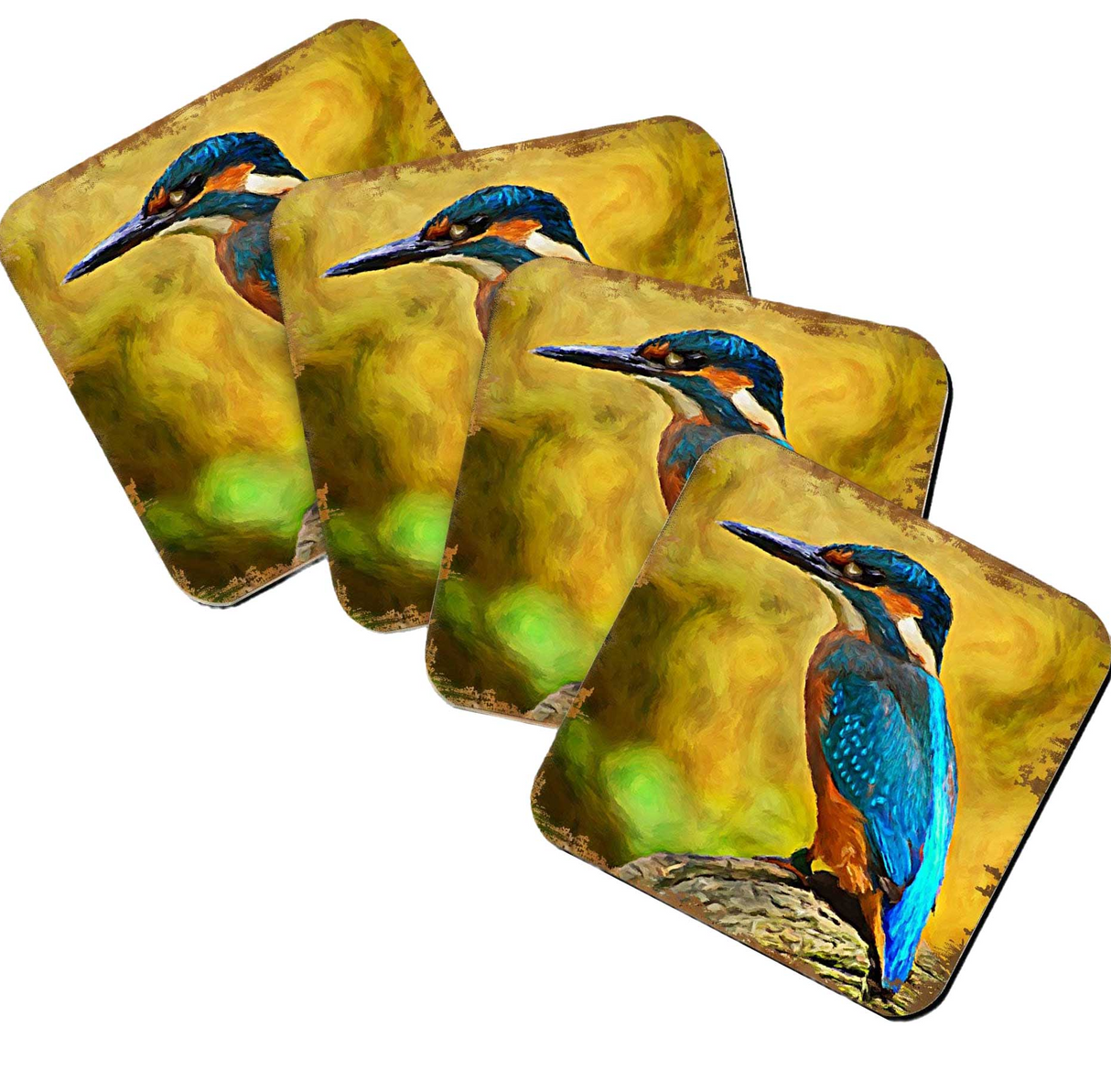 Bird Wooden Cork Coasters Gift Set of 4 by Nature Wonders - Nature Wildlife Decor  - 95298C-S4