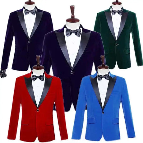 Men's Stage Performance Suit Velvet Jacket - Lootquake