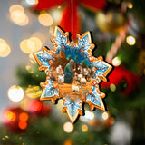 Adornos de madera con copos de nieve de José con animales de G. Debrekht - Decoración navideña - 8688437