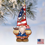 Adornos de madera de gnomos enanos americanos de G. DeBrekht - Decoración navideña americana - 8611015