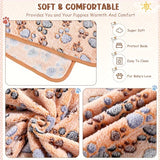 1pc Pet Blanket Dog Puppy Blanket Paw Print Coral Fleece Flannel Blanket Warm Soft Sleep Dog Blanket