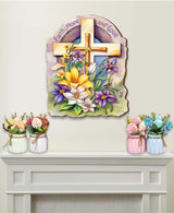 Faith, Hope, and Love Cross Holiday Door Decor by G. Debrekht - Easter Spring Decor - 8688160H