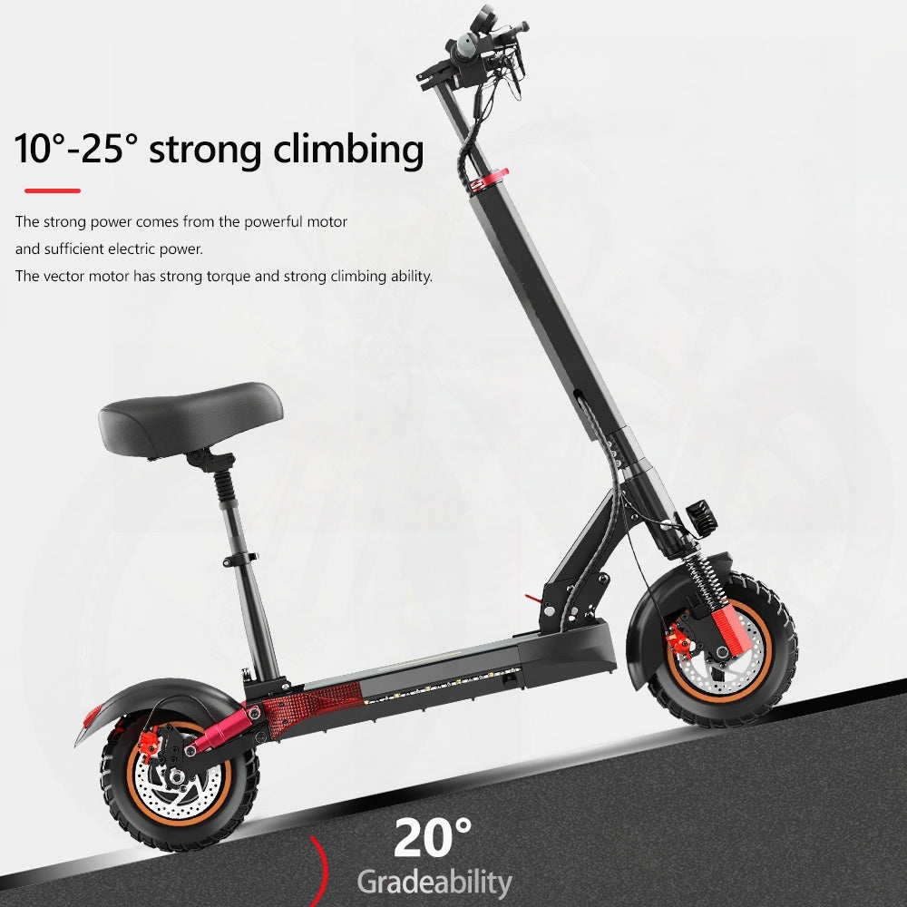 1 Ninebot M4 Adult Electric Scooter - Foldable Commuter Model with 600W Motor, 10-inch Pneumatic Tires, Dual Suspension & Braking System, Cruise Control, Seat for Pets, 31-Mile Range, Fast Charging, Black Aluminum Alloy, U.S.
