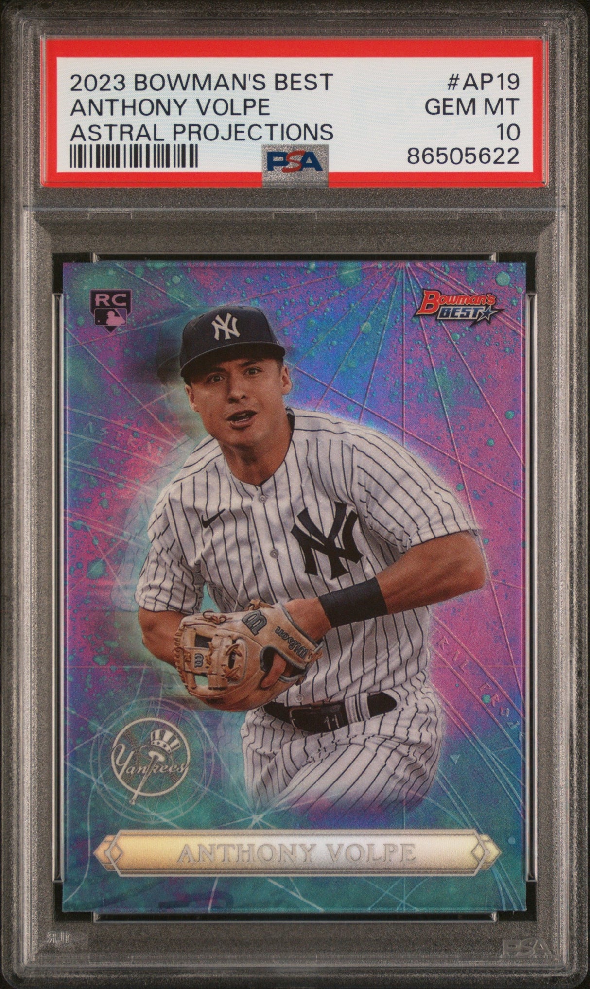 Tarjeta de béisbol de Anthony Volpe #AP19 Astral Projections Rookie RC, clasificada en Topps Bowmans Best 2023, PSA 10 Gem Mint