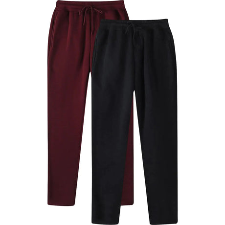 Deals of The Day 2/3 Pack Mens Heavyweight Fleece Sweatpants Baggy Elastic Waist Drawstring Sweatpants with Pockets Joggers Trousers Wide Leg Sweatpants - Lootquake
