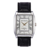 Classic Rectangular Black Genuine Leather Strap Watches for Men - 38mm Ion-Polished Men Watches with Scratch Resistant Glass - 100ft Water Resistant Mens Wrist Watches (Silver Case White Dial Roman Numerals) - Lootquake