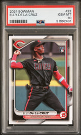 Tarjeta de béisbol Topps Bowman Elly De La Cruz #22 Rookie RC 2024, calificada, PSA 10 Gem Mint