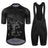 GCRFL Mens Cycling Jersey Set Road Bike Shorts Sleeves Jersey Zipper Pokcet Bib Shorts with Padded Cycling Clothing kit Men (Black 1 XL) - Lootquake