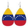 Venezuela Flag Leather Earrings Dangle Earrings Lightweight Teardrop Earrings for Women - Lootquake