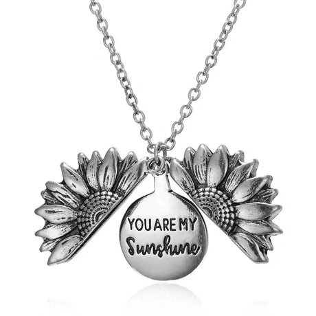 Trendy Sunflower Double-layer Engraved Pendant Necklaces - Lootquake