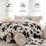 Manta suave y cálida con estampado de vaca, franela ligera y afelpada para sofá, cama, regalo decorativo para el hogar en todas las estaciones.