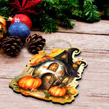Spooky Houses Decorative Wooden Ornaments of 3 by G. Debrekht - Halloween Decor - 8091007-S3