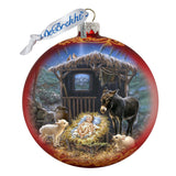 Born in A Stable Glass Ornament by D. Gelsinger - Nativity Holiday Decor - 71157-1726