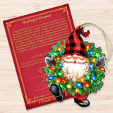 Bright Light Gnome Dwarf Wreath Wooden Ornaments by Gelsinger - Christmas Decor - 8161053-DG