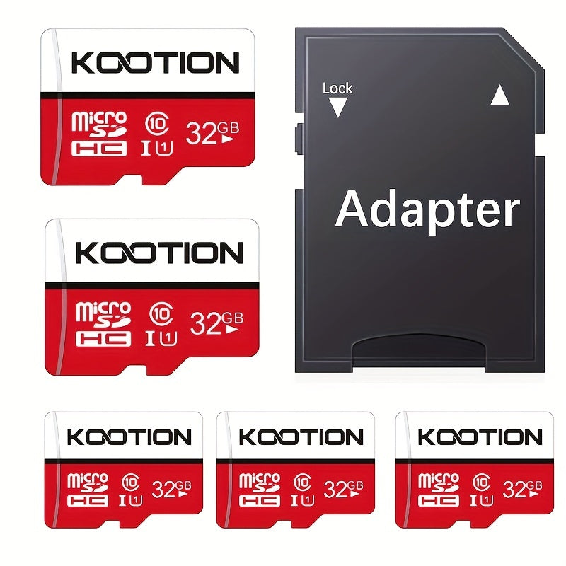 [10 cartes TF haute vitesse] KOOTION Lot de 10/5 cartes mémoire TF haute vitesse UHS-I C10 U1 64 Go 32 Go 512 Mo avec adaptateur SD | Mini carte SDXC pour smartphone, tablette, ordinateur portable, caméra embarquée, drone, console de jeu