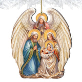 Nativity with Angel Wooden Ornaments by G. DeBrekht Christmas Decor - 8611056