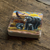Bears Wooden Cork Coasters Gift Set of 4 by Nature Wonders - Nature Wildlife Decor  - 95214C-S4