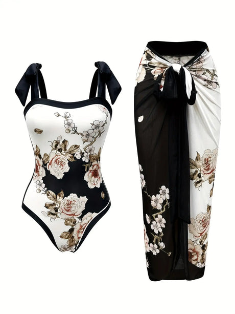 Women's Two-piece Casual Swimsuit P96 Black - Lootquake
