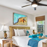 Arte de pared costero de madera con forma de estrella de mar de Nature Wonders - Decoración costera de vida marina - 95253B
