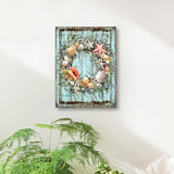 Christmas Coastal Wreath Wooden Wall Art by D. Gelsinger - Coastal Holiday Decor - 95607B-1715