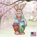 Bella Bunny Wooden Ornaments Easter by Jamie Mills-Price - Easter Spring Decor - 8457601